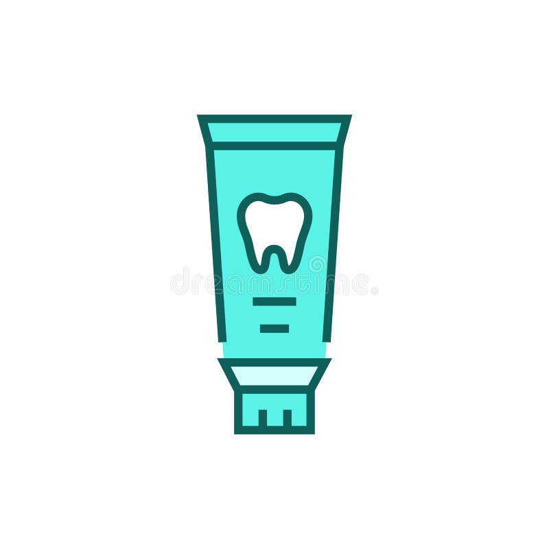 Toothpaste Tube Icon Dentistry On White Background Editable Stroke Stock Vector