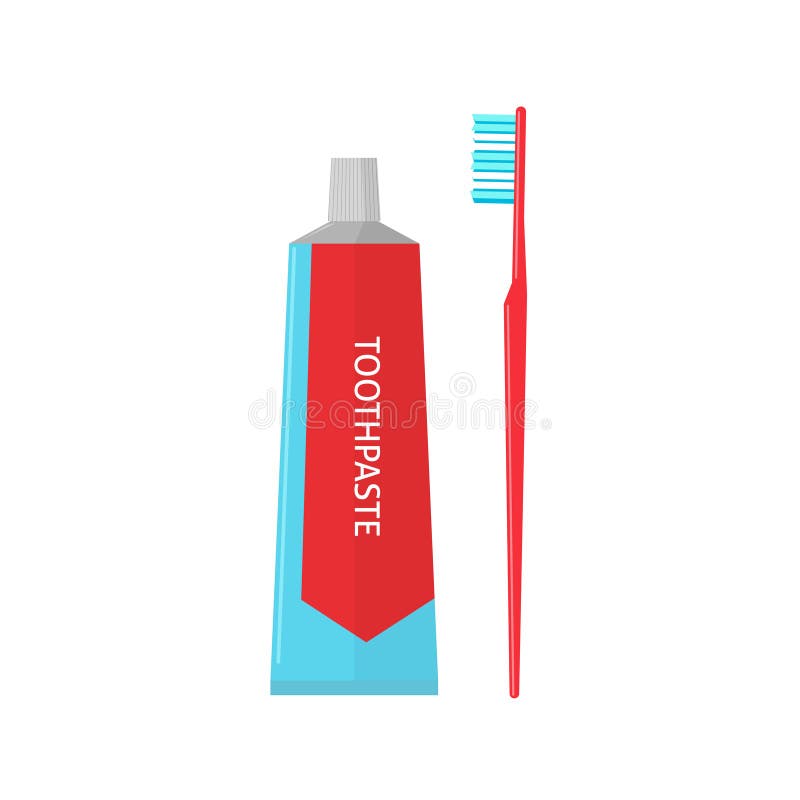 Toothpaste Tube And Toothbrush On White Background Vector Illustration Stock Vector