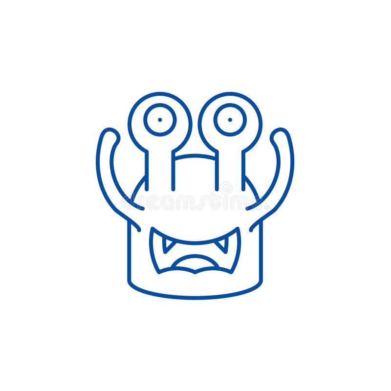 Toothy geworfene Linie Ikonenkonzept Flaches Vektorsymbol der Toothy Form, Zeichen, Entwurfsillustration vektor abbildung