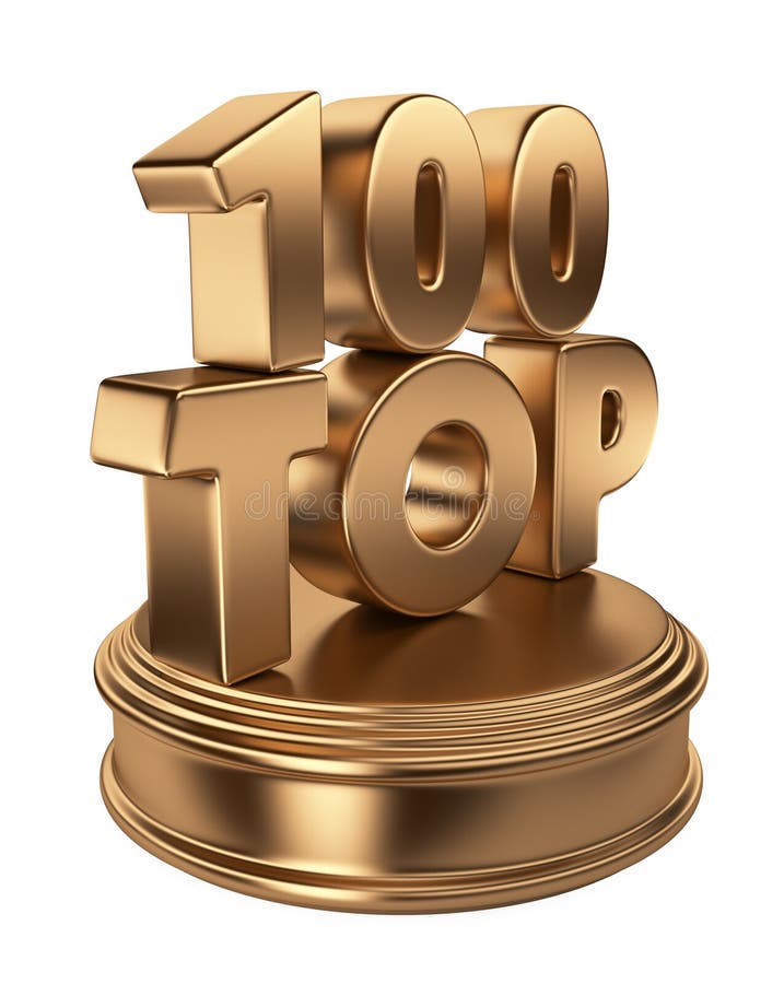 Top 100 on podium. 3D icon isolated vector illustration