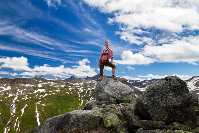 On top of the alps royalty free stock photo