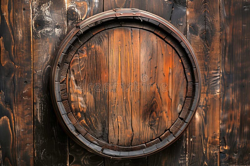 Top Ansicht eines alten rustikalen Holzfass bourbon Whiskey Brennerei oder Bierbrauerei rustikale Holzplanken Hintergrund vektor abbildung