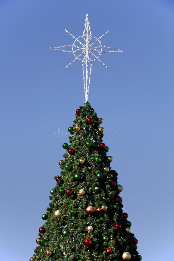 Top of Christmas Tree stock image. Image of tree, white 36674905