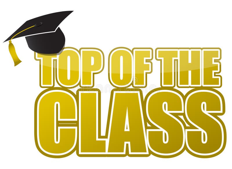 Top of the class graduation cap illustration