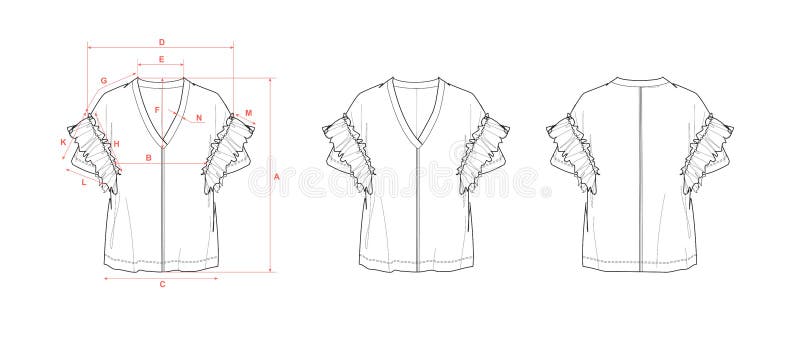 Pinafore Ruffle Skirt Flat Sketch Stock Vector  Adobe Stock