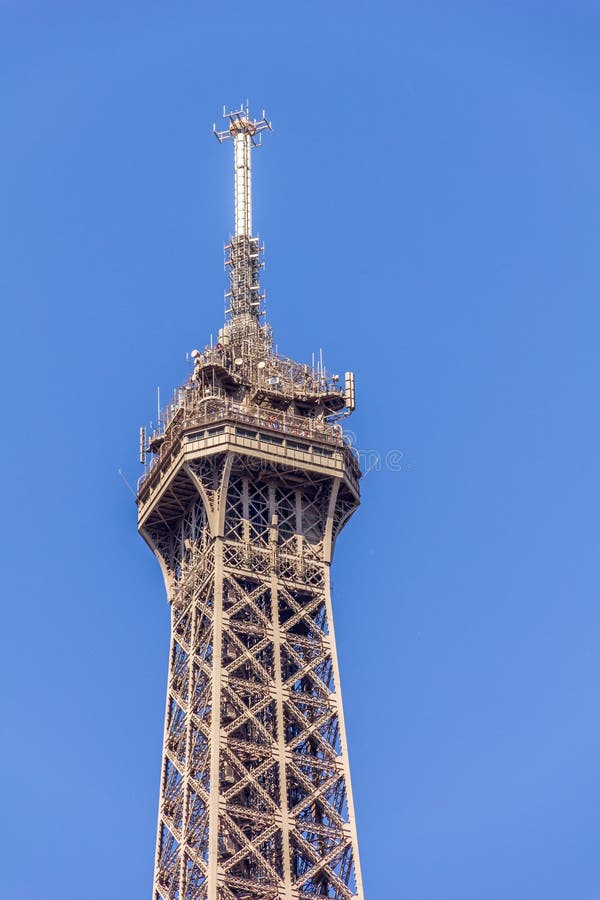 Top of the Eiffel Tower, Paris Stock Photo - Image of building, iron