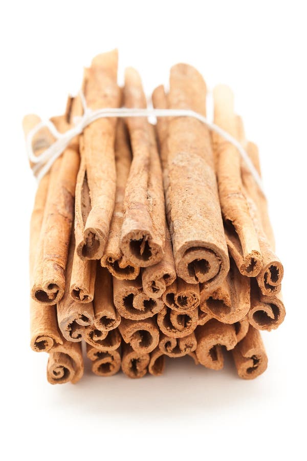 Top Front View Bundle Of Raw Organic Cinnamon Sticks Cinnamomum Verum