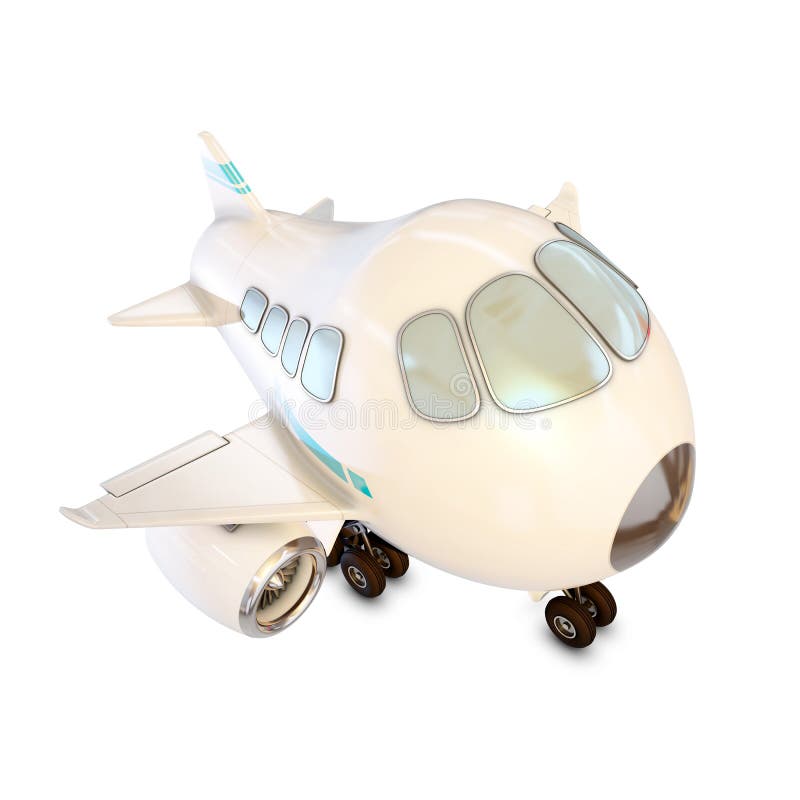 Top front view of a funny plane stock illustration