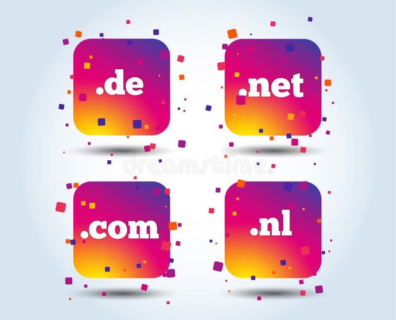 Top-level domeinentekens DE, Com, Netto en NL