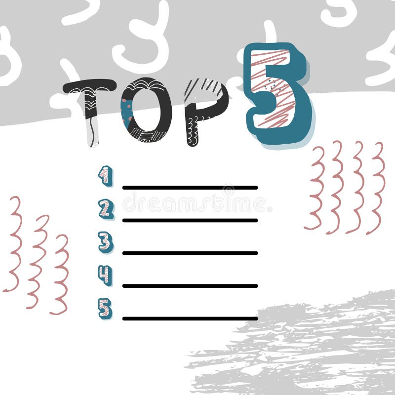 Top 3 List Blank. Vector Template Dsign. Stock Vector - Illustration of