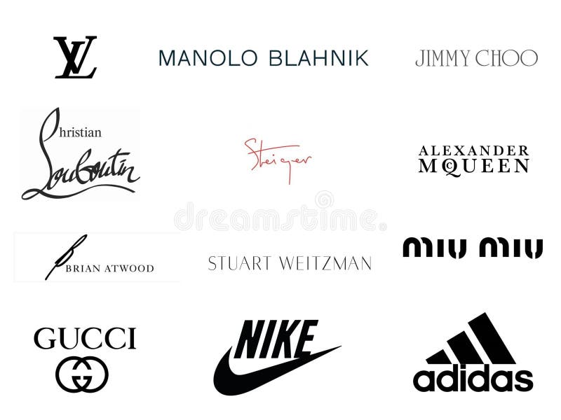 Top 12 Luxury Footwear Brands And Logos Editorial Photo - Illustration ...