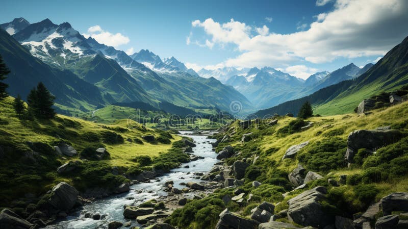 Top of the mountain view royalty free illustration