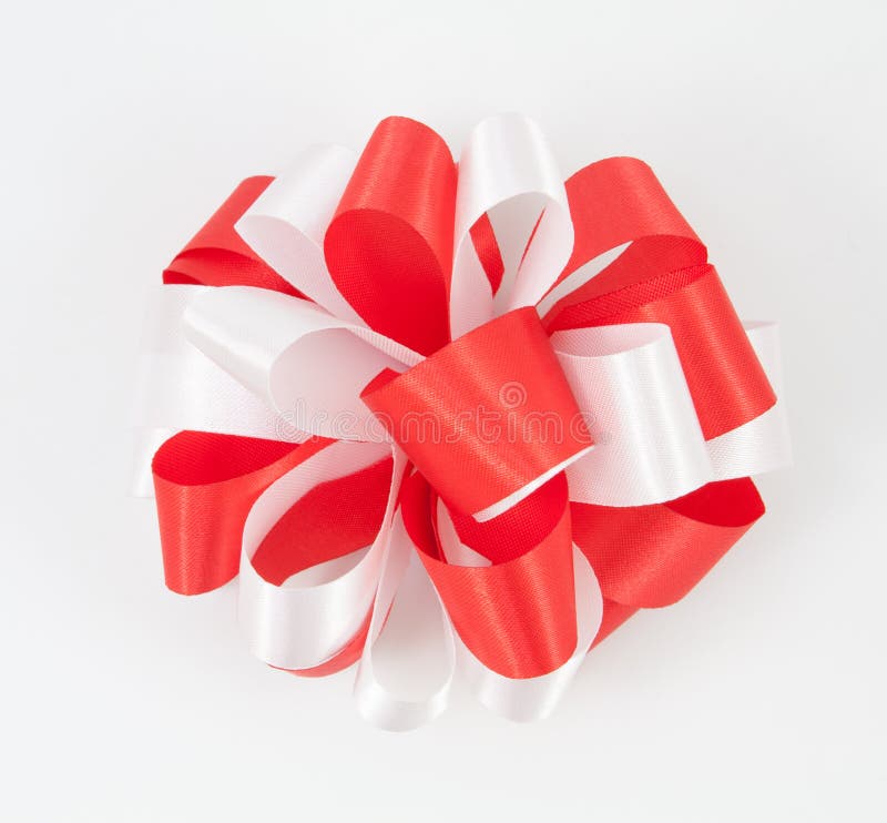 Set Red Ribbon Satin Bows Isolated on White Stock Photo - Image of gift,  packaging: 62749256