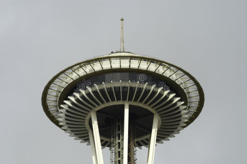 Top of the Space Needle Seattle, WA Stock Photo Image of glass, light