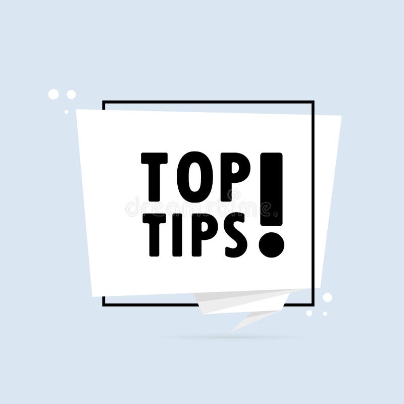 Top Tips. Origami Style Speech Bubble Banner. Sticker Design Template