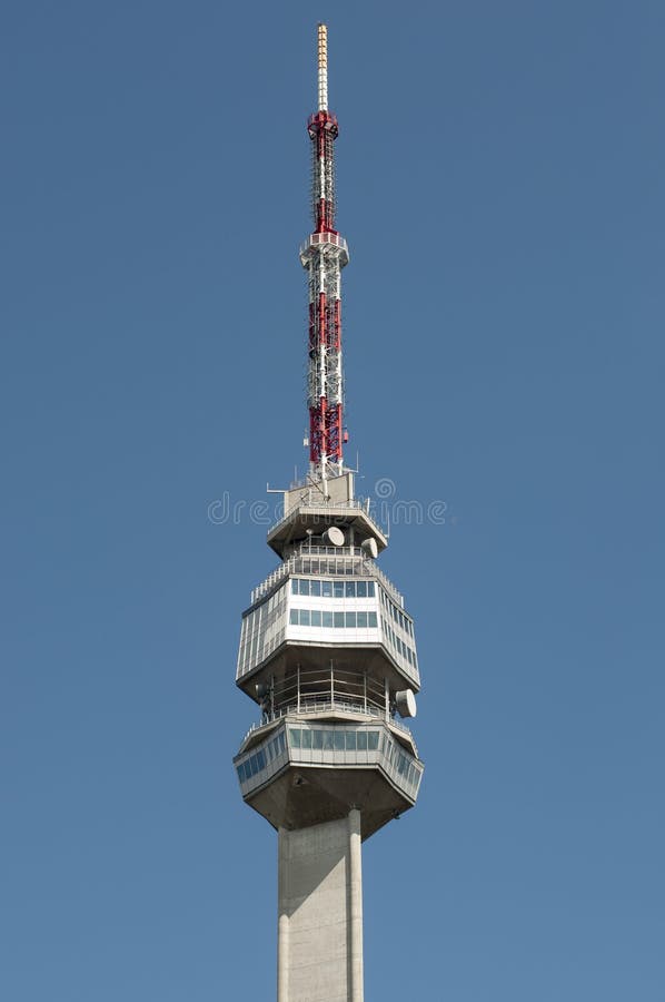Top of Tower on Avala editorial stock photo. Image of communication