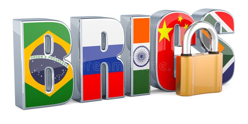 Top van brics met padlock 3d rendering stock illustratie