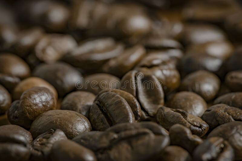 Top View Approach To Freshly Roasted Coffee Beans Stock Photo Image