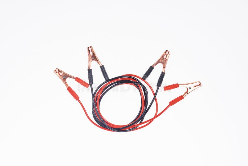 Top View of Arranged Jump Start Cables Stock Image Image of colors