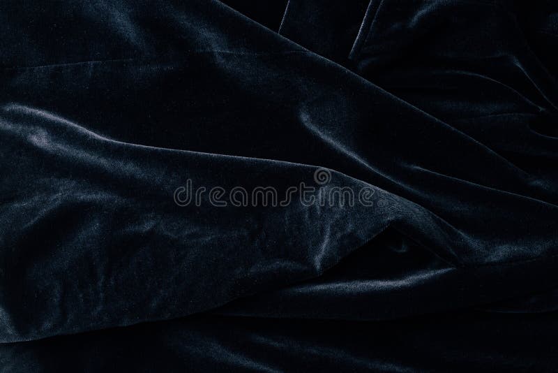 Top view of black velvet textile