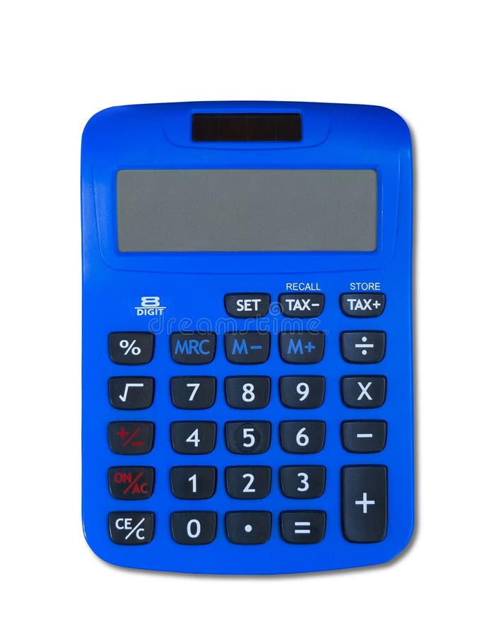 Top View Of Blue Calculator. Stock Image Image of calculating, color
