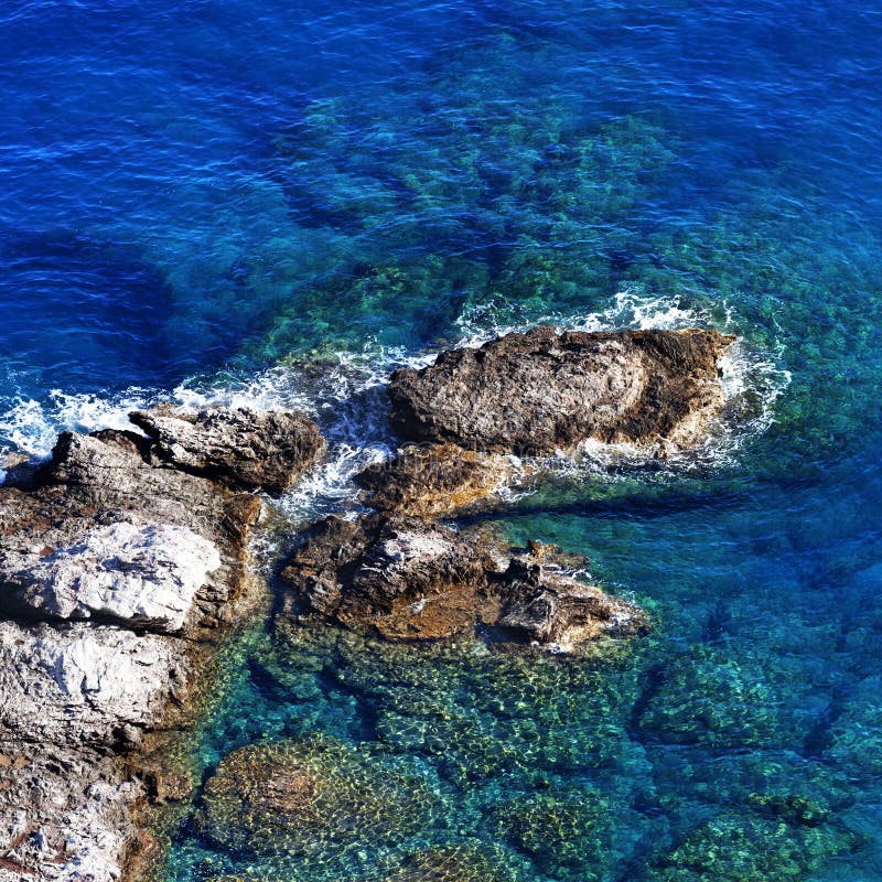 Top View on Blue Clear Sea at Sunny Day Stock Image - Image of ocean ...