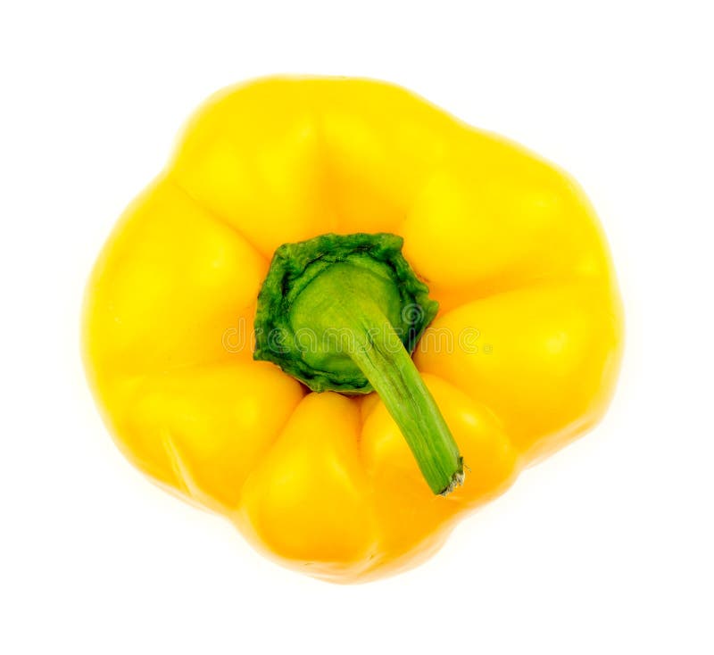 Top view of bright yellow capsicum royalty free stock photo