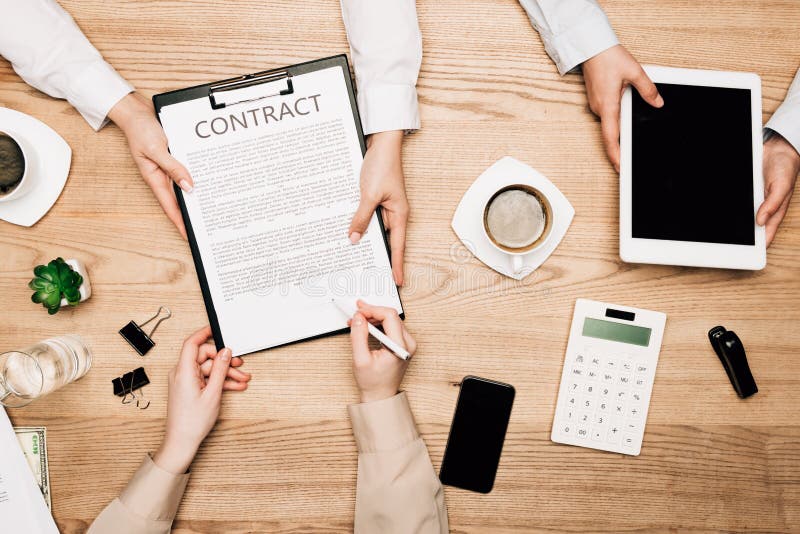 Contract and Coffee on a Desk Stock Photo Image of lawyer, paper