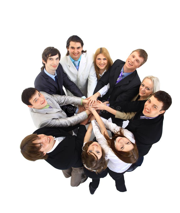 Top view of business people