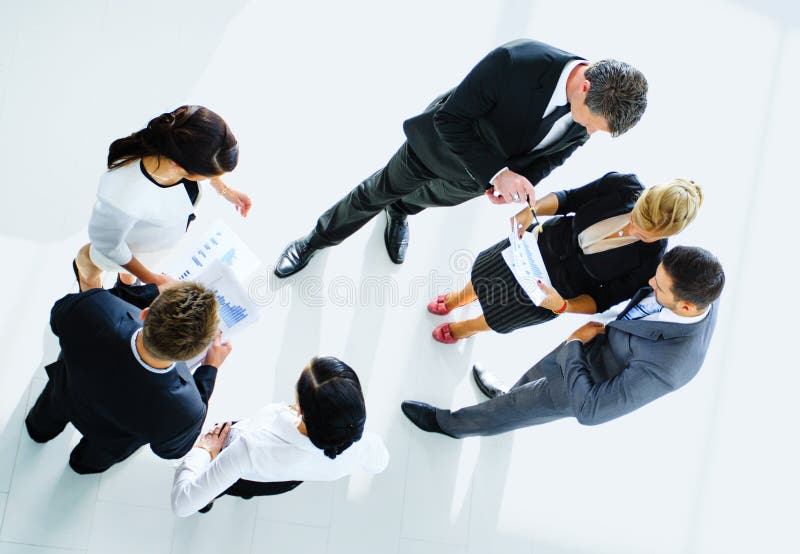 Top view of business people with their hands