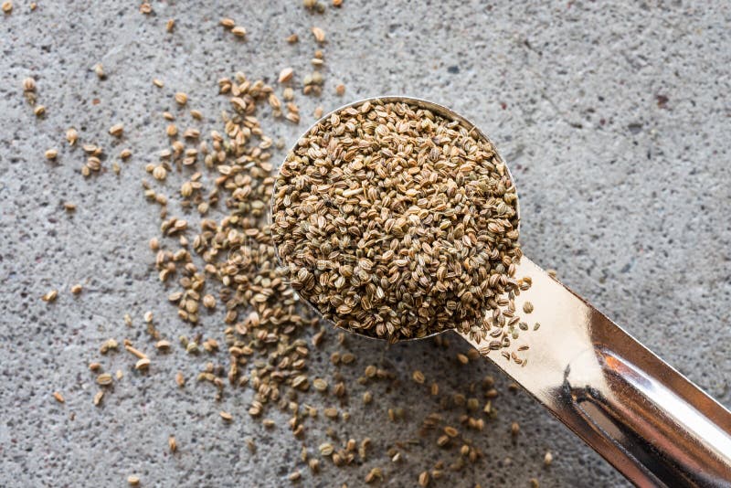 Celery Seeds Spilled from a Teaspoon. 