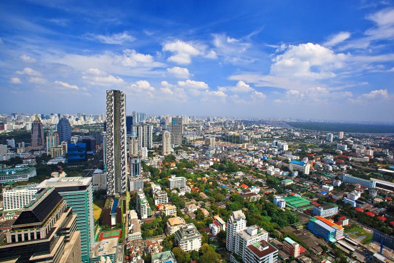 Top view of center in Bangkok stock photos