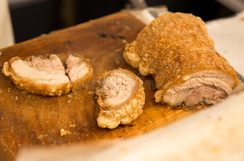 Top View of Chashu Crispy Pork, Focus Selective Stock Image Image of