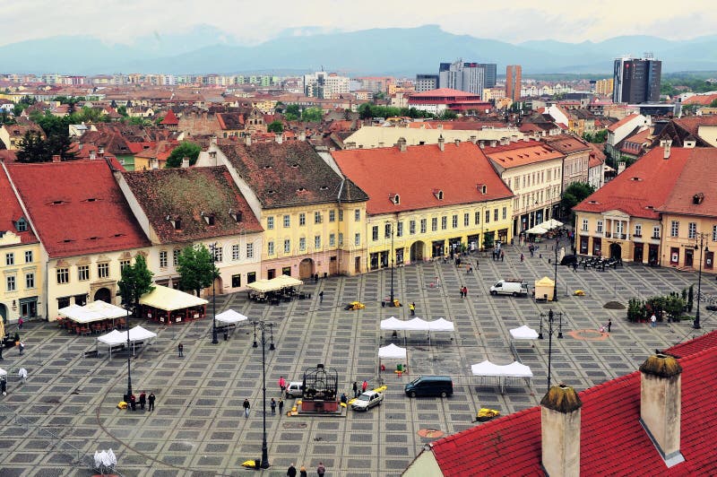 Town hall with town hall square in Hermannstadt (Sibiu), Romania Stock  Photo - Alamy