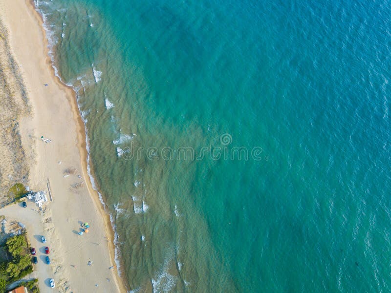 Top View of a Coastal Line. Aerial Drone Bird`s Eye View Photo. Stock ...