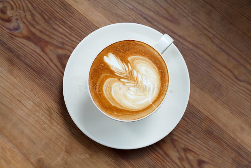 Top View Cup of Coffee Latte Stock Image Image of coffee, homemade