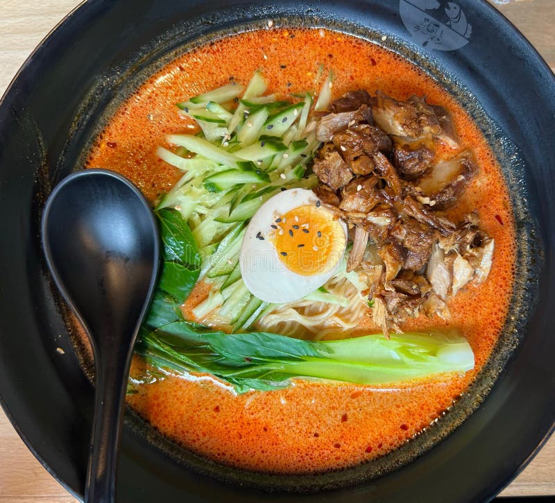 Top View of the Delicious Korean Kimchi Ramen Stock Photo Image of