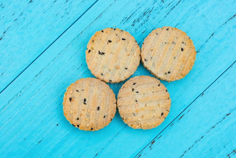 Diet Rice Cakes on Blue Table Stock Image Image of cakes, snack