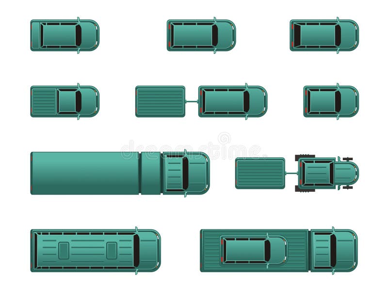Top view different automobiles royalty free illustration