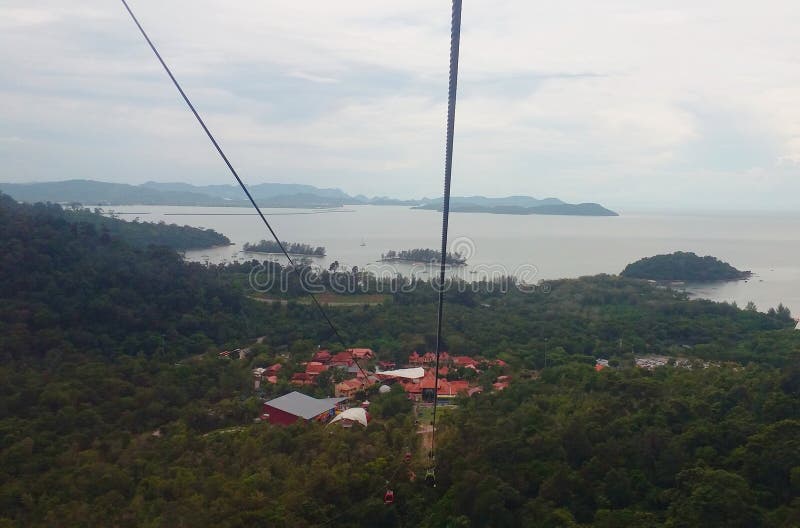 Top View of Down Station of Langkawi Cable Car, Malaysia Stock Photo