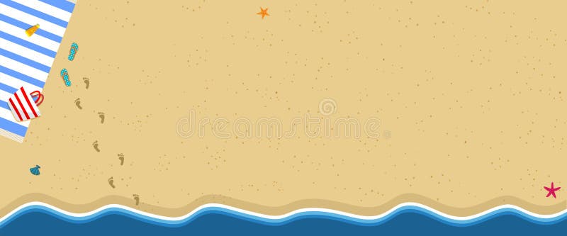 Top View of Exotic Empty Sandy Beach with Sea Wave