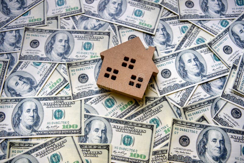 Top view of financial investment concept with real estate business for growth to gain profit And residential with a house model stock photos Top view of financial investment concept with real estate business for growth to gain profit And residential with a house model stock photos