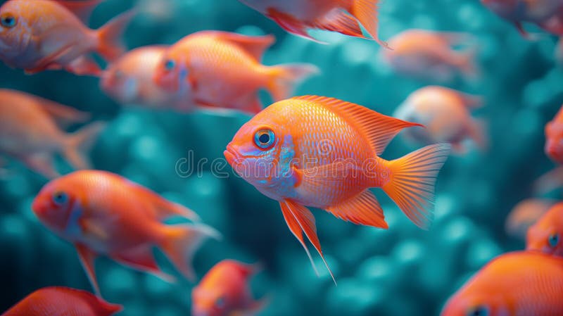 Top view of fish on a bright blue surface for wallpapers and backgrounds tile royalty free illustration