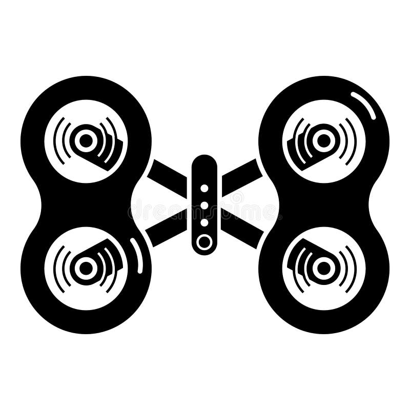 Top view fly drone icon, simple style stock illustration