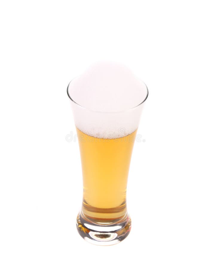 Top View of Full Beer Glass. Stock Image Image of beverage, gold