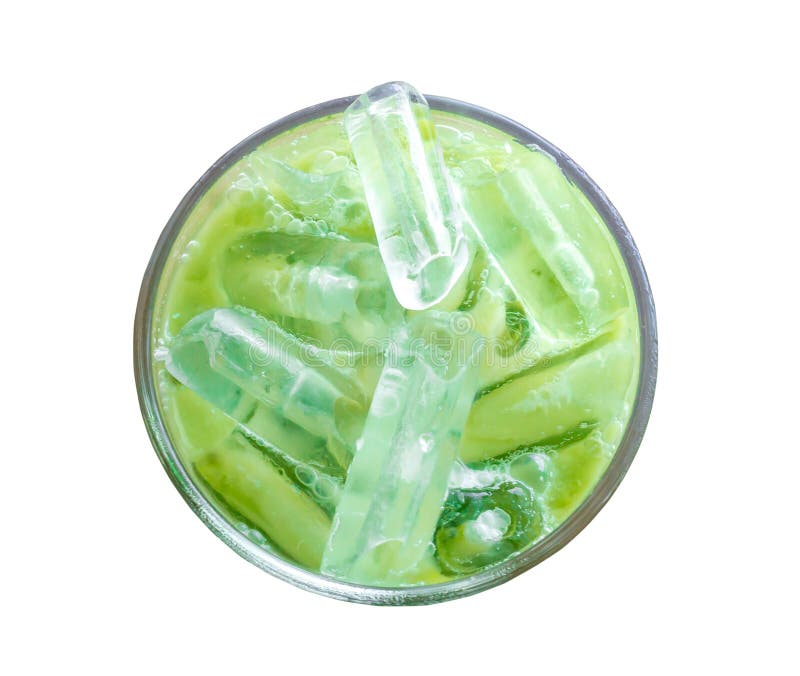 Iced Matcha Latte or Thai Condensed Milk-added Green Tea in Transparent  Plastic Glass with Black Straw Isolated on White Stock Photo - Image of  fresh, late: 264297086