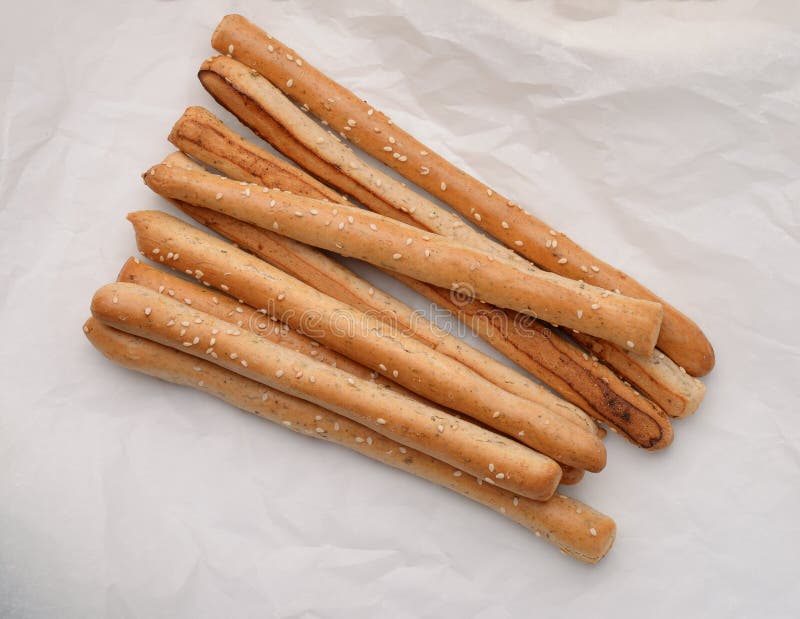 Top View of Italian Grissini Breadsticks Stock Photo Image of