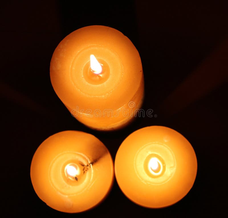 Top View of Lit Candles