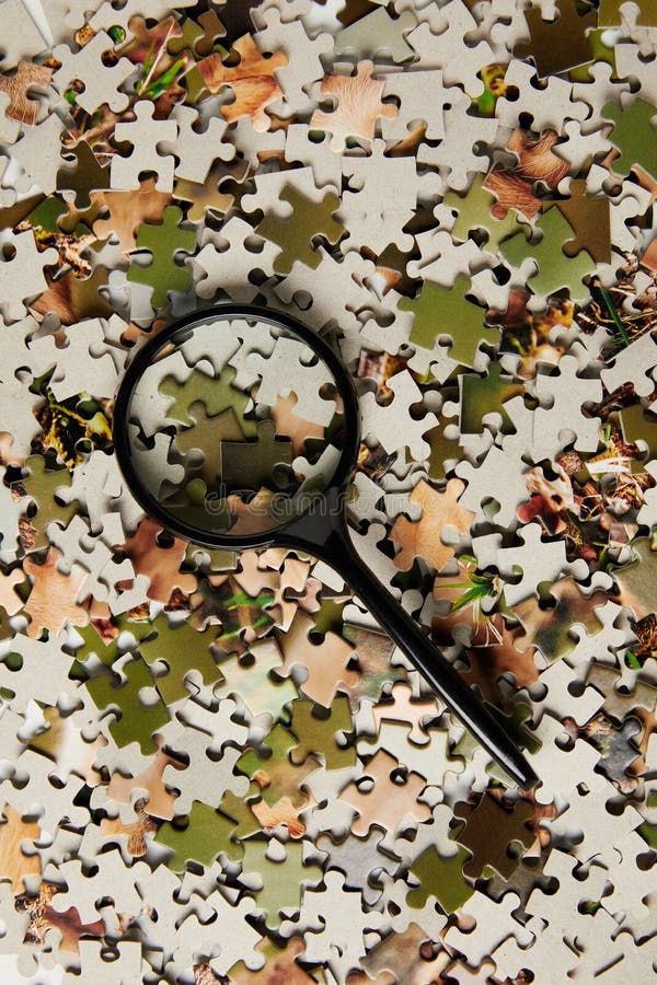 Magnifying Jigsaw Puzzle stock image. Image of network 1626871
