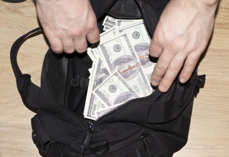 Black Duffel Bag Full Dollar Notes Criminal Investigation Unit Conceptual  Stock Photo by ©sinenkiy 662065174